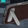 Leather invisible metal holder phone case