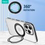 360° Swivel Bracket Magnetic Transparent Phone Case