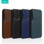Business leather anti-fall clamshell lens phone case